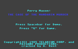Perry Mason: The Case Of The Mandarin Murder screenshot 2 for Atari ST